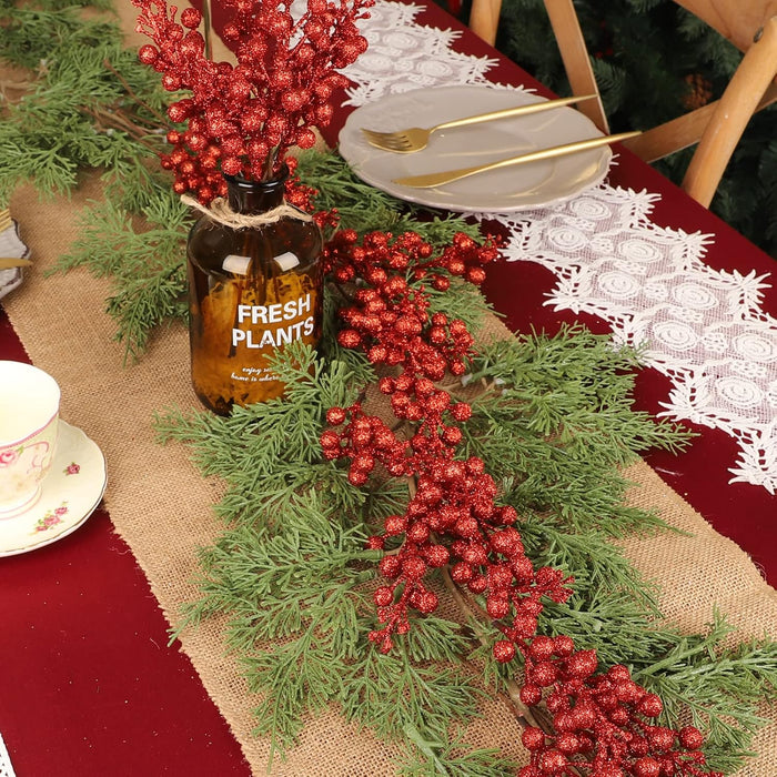 Bulk 30Pcs Christmas Glitter Berries Stems Christmas Ornaments Wholesale