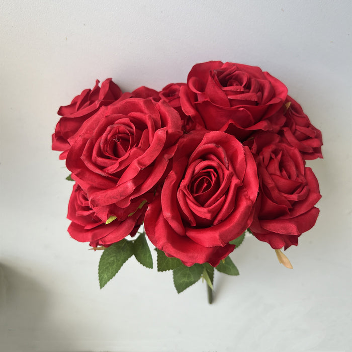 Clearance 50pcs 16inch 8 Heads Rose Bush Artificial Rose Silk Flowers