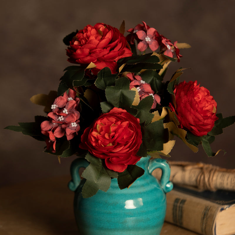 Bulk 16" Vintage Peony Bush Bouquet Mixed Hydrangea Retro Wedding Crafts Party Wholesale