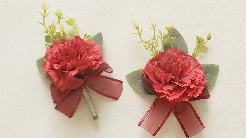 Bulk Carnation Corsage and Boutonniere Set for Wedding Party Cake Toppers Wholesale