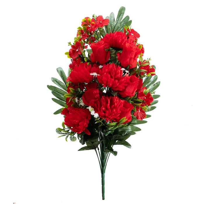 Bulk 25.5 Inches Tall Large Bush Mum flowers for Cemetery with Rose Buds Wholesale