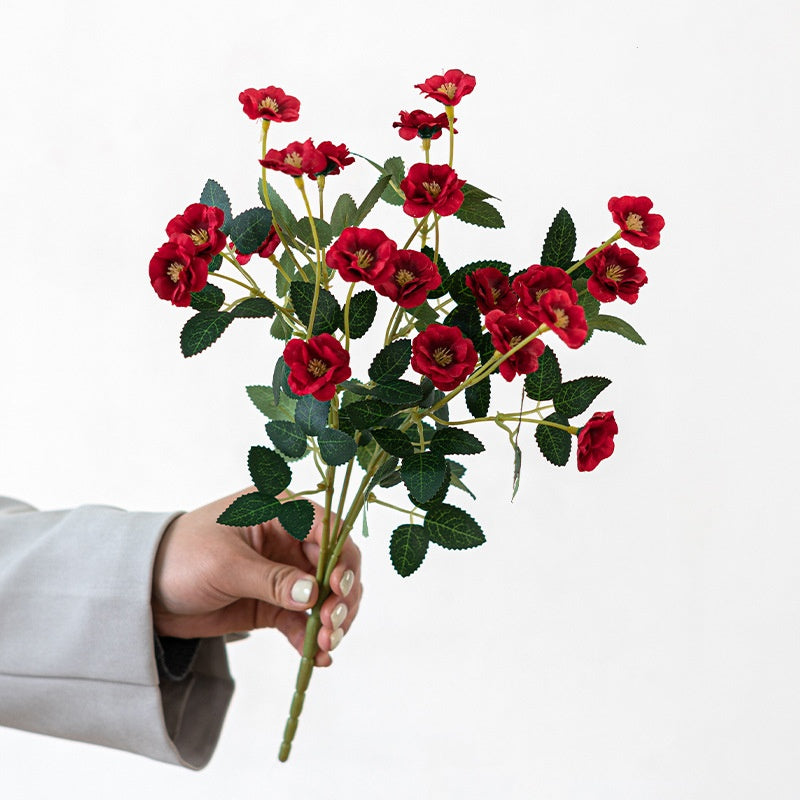 Bulk 14" Rosa Bush Plants Artificial Silk Flowers Wholesale