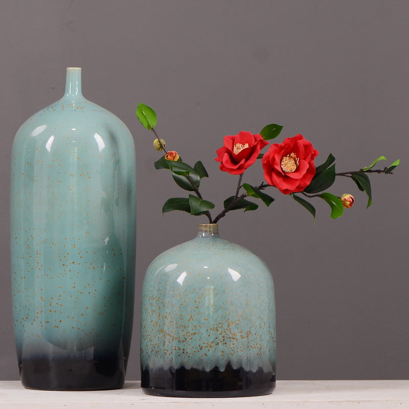 Tiges de gerbe de rose à thé en vrac de 23 pouces Fleurs artificielles en soie en gros 