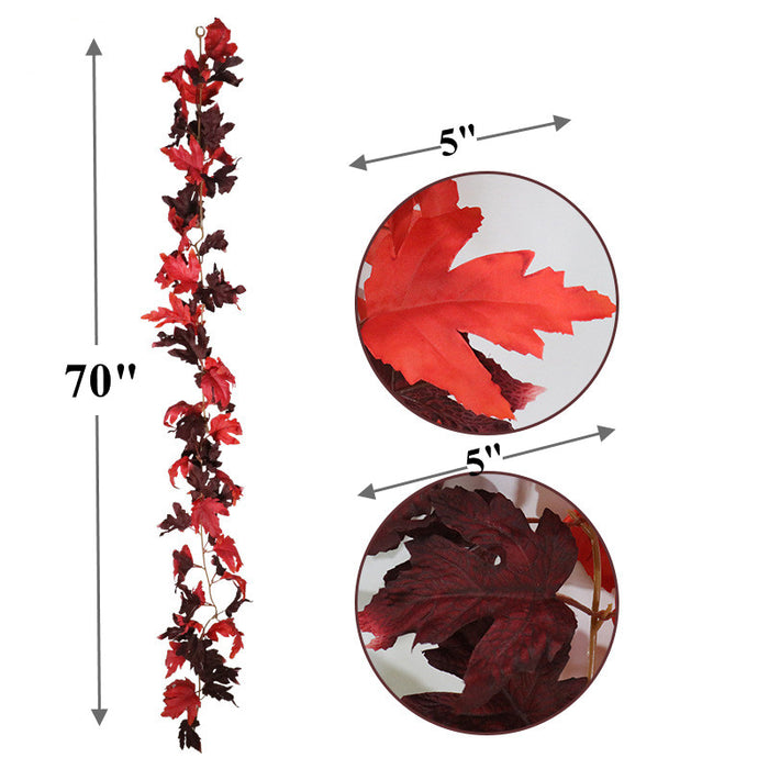 Bulk 70" Fall Plum Red Vines Autumn Maple Leaves Fall Decor Wholesale