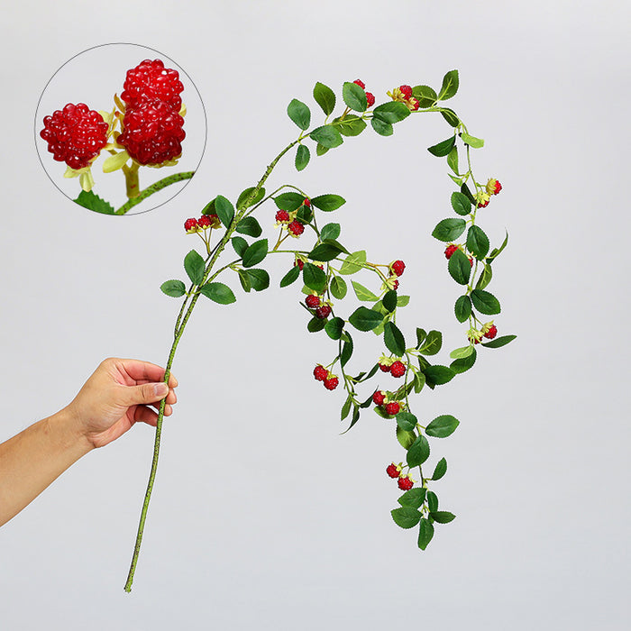 Bulk 43" Extra Long Weeping Raspberry Stems Artificial Fruit Berries Branches Wholesale