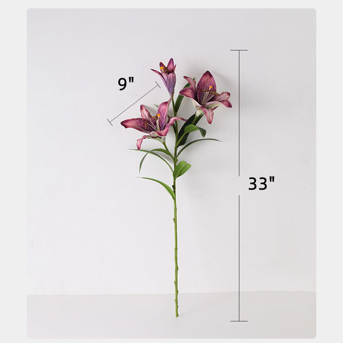 Bulk 33 inches Tall Extra Retro Lilies Spray Stems Real Touch Flowers Wholesale