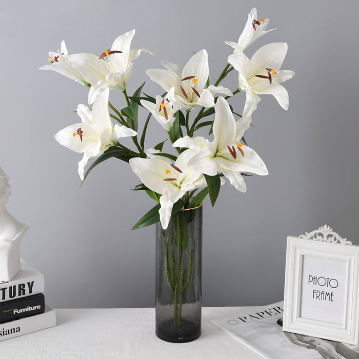 Bulk 33 inches Tall Extra Retro Lilies Spray Stems Real Touch Flowers Wholesale