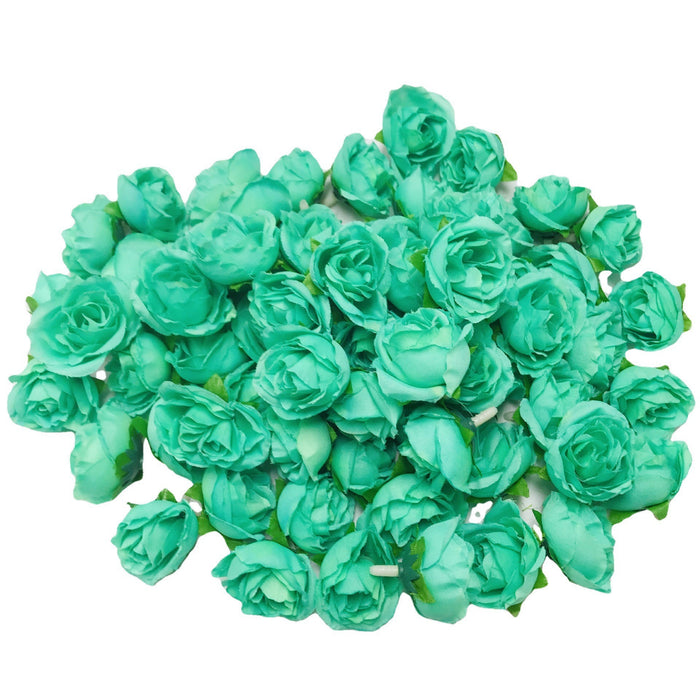 Bulk 50Pcs Tiny Roses Artificial Flowers Roses Flower Heads for Crafts Wedding Centerpieces Bridal Shower Party Home Decor Wholesale