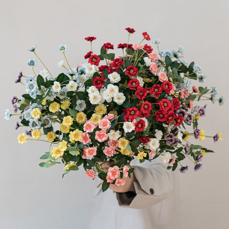 Bulk 14" Rosa Bush Plants Artificial Silk Flowers Wholesale