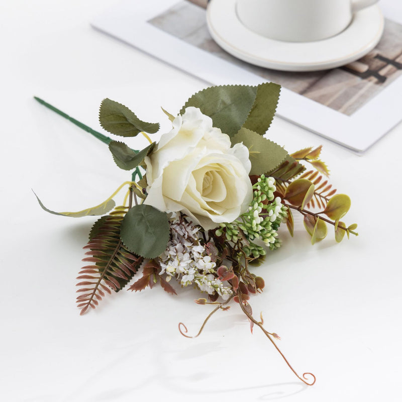 Bouquet de rosiers en vrac de 12 pouces de haut, arrangements floraux d'automne et d'hiver en gros