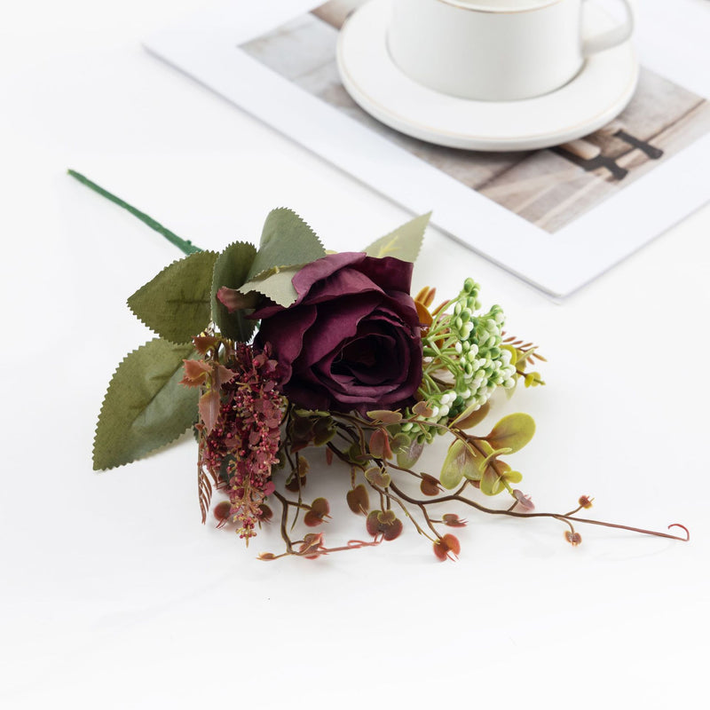 Bouquet de rosiers en vrac de 12 pouces de haut, arrangements floraux d'automne et d'hiver en gros