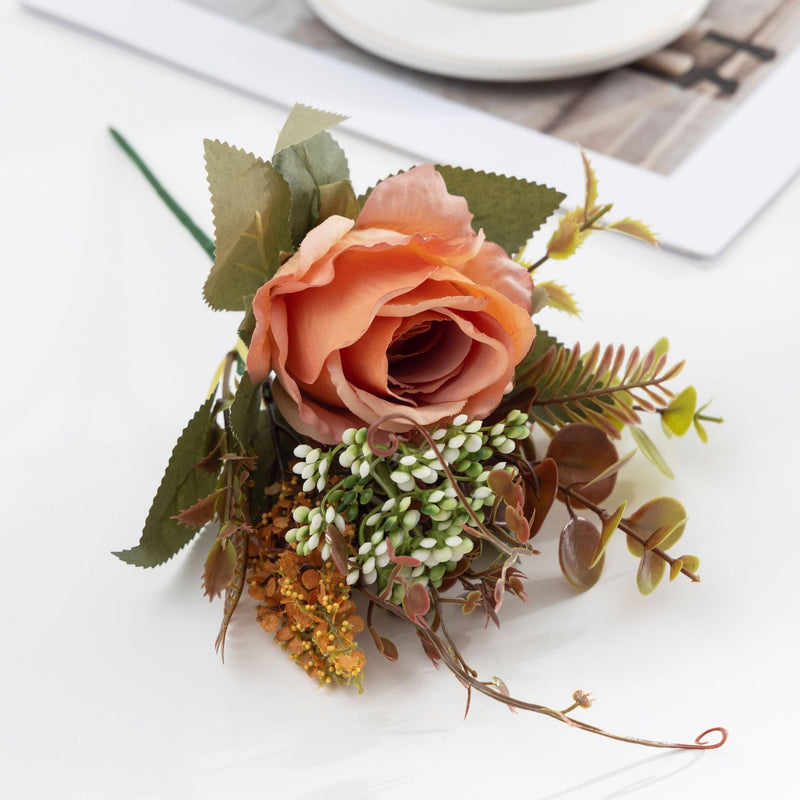 Bouquet de rosiers en vrac de 12 pouces de haut, arrangements floraux d'automne et d'hiver en gros