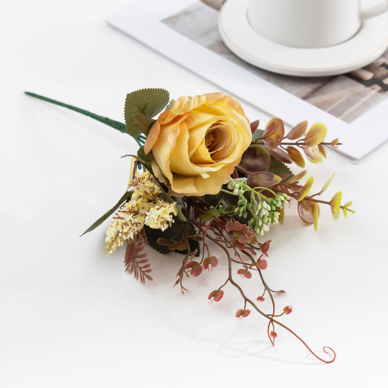 Bouquet de rosiers en vrac de 12 pouces de haut, arrangements floraux d'automne et d'hiver en gros