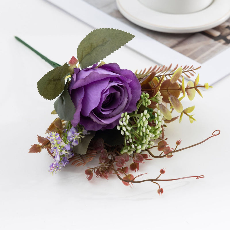 Bouquet de rosiers en vrac de 12 pouces de haut, arrangements floraux d'automne et d'hiver en gros