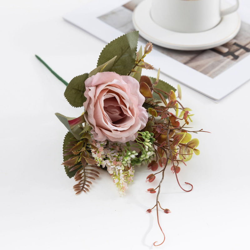 Bouquet de rosiers en vrac de 12 pouces de haut, arrangements floraux d'automne et d'hiver en gros