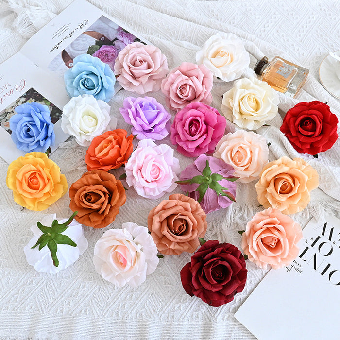 Bulk 7pcs Avalanche Rose Flower Heads Silk Flowers for Crafts Wholesale