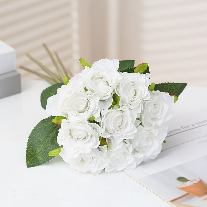 Bouquet de roses artificielles en soie de 16 pouces de haut en vrac