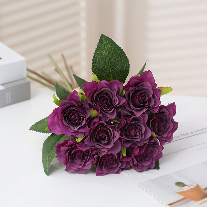 Bouquet de roses artificielles en soie de 16 pouces de haut en vrac