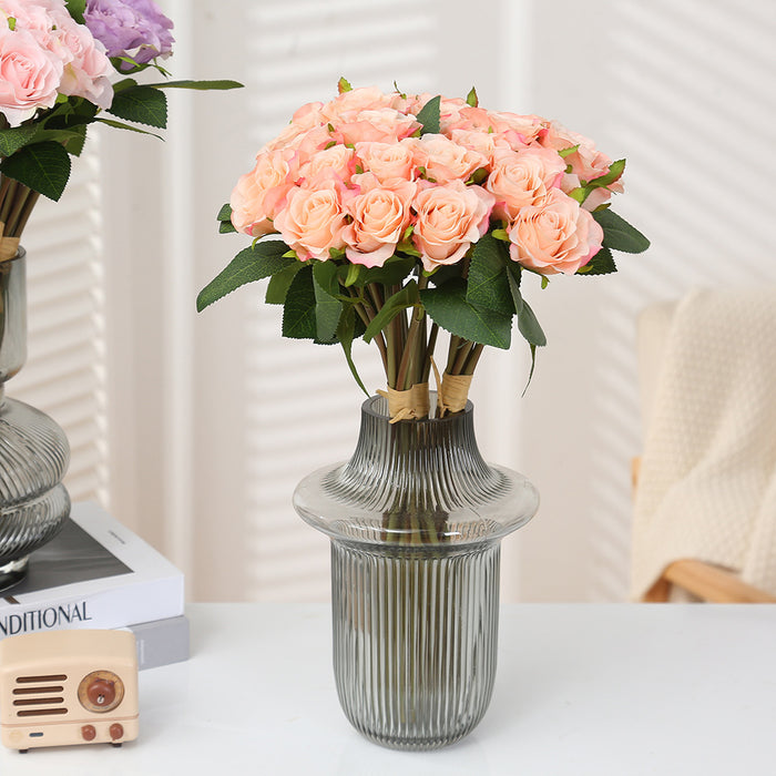 Bouquet de roses artificielles en soie de 16 pouces de haut en vrac