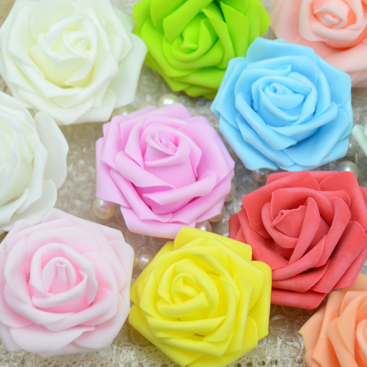 Clearance Bulk Rose Foam Heads Artificial Flowers for Crafts Wedding W ...