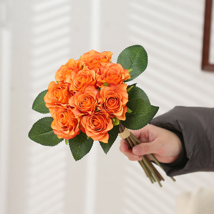 Bouquet de roses artificielles en soie de 16 pouces de haut en vrac