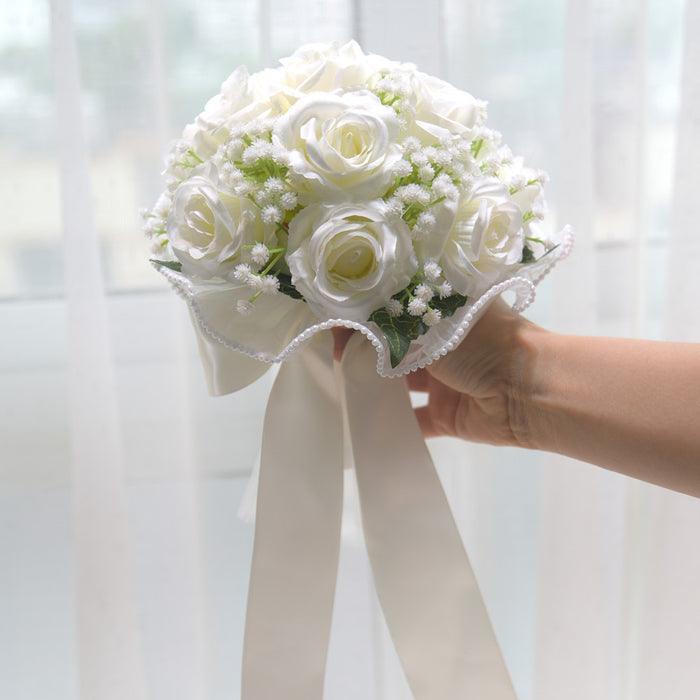 Bulk 7.8" Rose Toss Bouquet Bridesmaid Bouquets Wedding Bouquets Wholesale