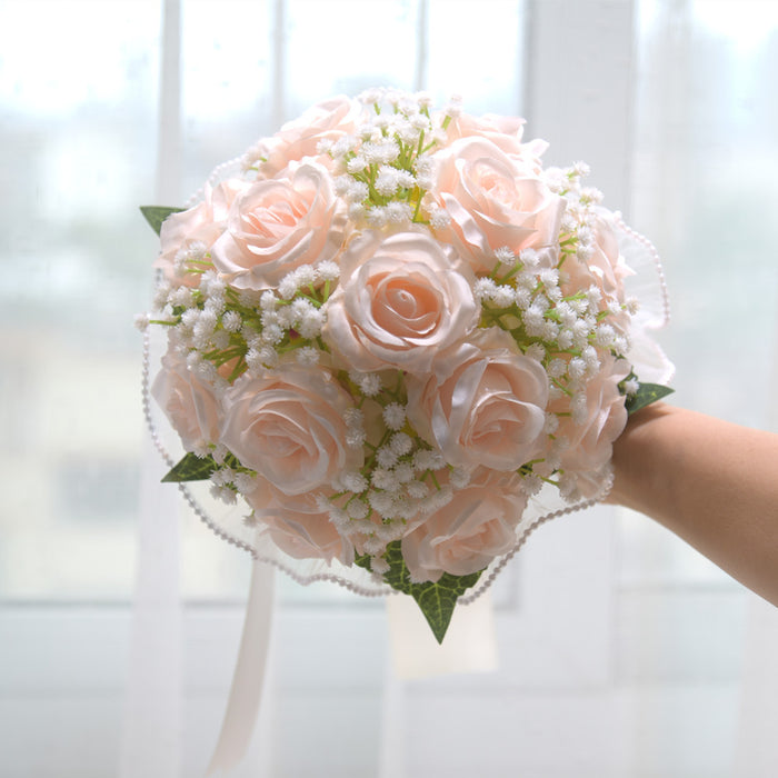 Bulk 7.8" Rose Toss Bouquet Bridesmaid Bouquets Wedding Bouquets Wholesale