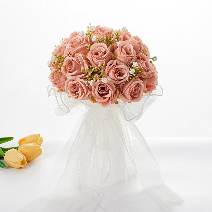 Bulk 8.6" Rose Round Bridal Bouquet Valentine's Day Gifts Wedding Bouquet Wholesale