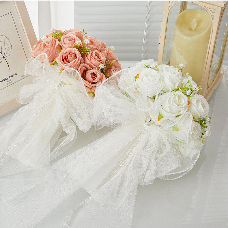 Bulk 8.6" Rose Round Bridal Bouquet Valentine's Day Gifts Wedding Bouquet Wholesale