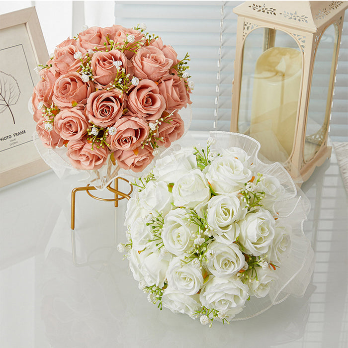 Bulk 8.6" Rose Round Bridal Bouquet Valentine's Day Gifts Wedding Bouquet Wholesale