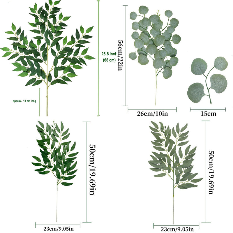 Bulk Artificial Greenery Stems Silk Greenery Leaves Branches for DIY Wedding Arch Bouquet Vase Filler Table Centerpieces Home Decor Wholesale