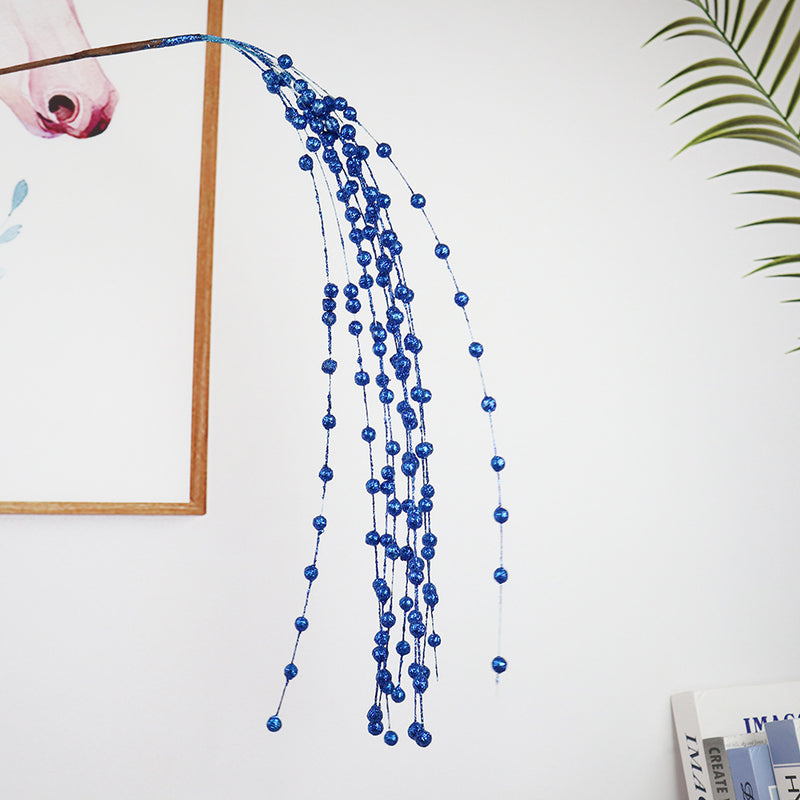 Bulk 5Pcs Artificial Glitter Berry Long Stems Weeping Christmas Ornaments Flowers Arrangement Decoration Wholesale