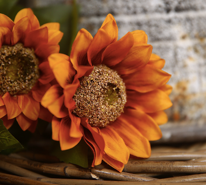 Bulk 18 inches Tall Sunflowers Bush Bouquet Artificial Sunflower Silk Flowers Autumn Decoration Wholesale