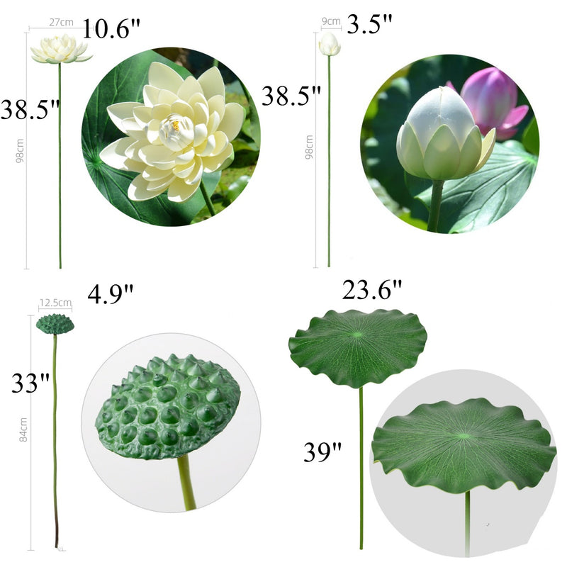 Tiges de lotus extra larges de 35 pouces en vrac, fleurs artificielles au toucher réaliste, vente en gros