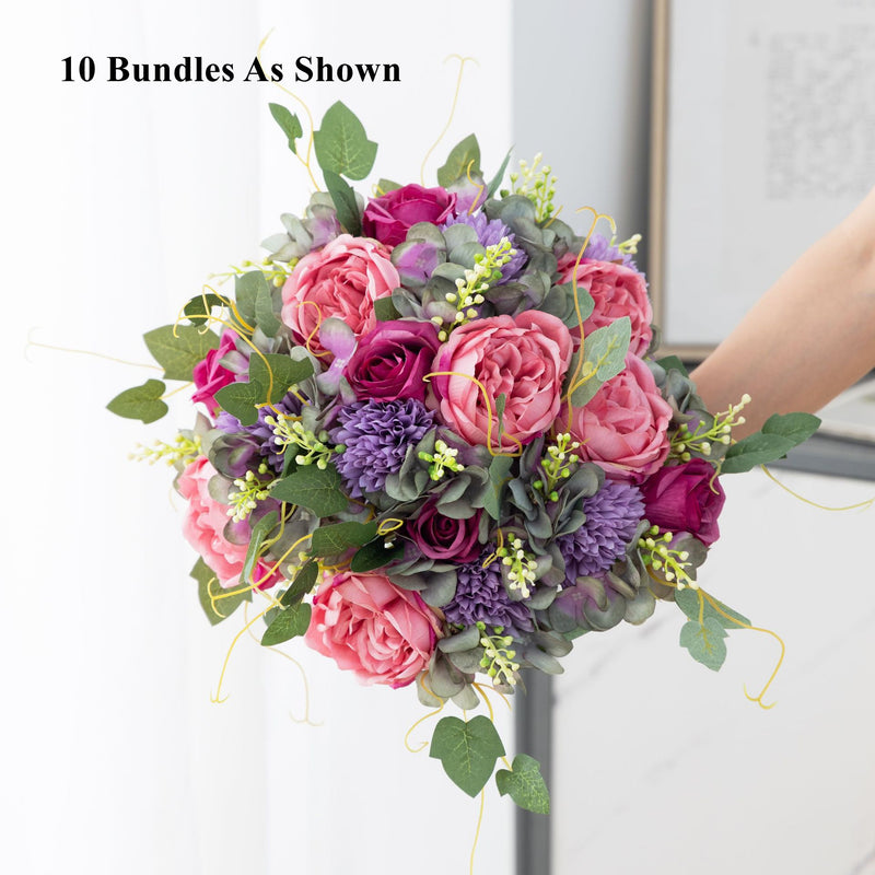 Bulk Exclusive 12" Bundle Small Peony Stems for Wedding Crafts Table Arrangement Wholesale