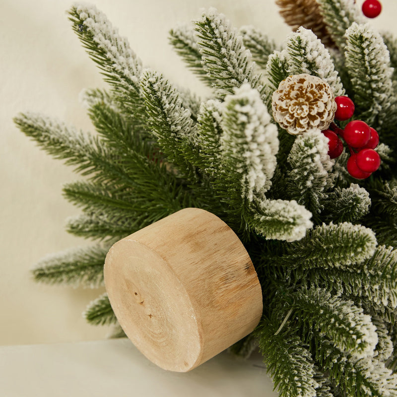 Bulk 15.7" Artificial Christmas Trees with Berries and Pinecones in Pot Wholesale