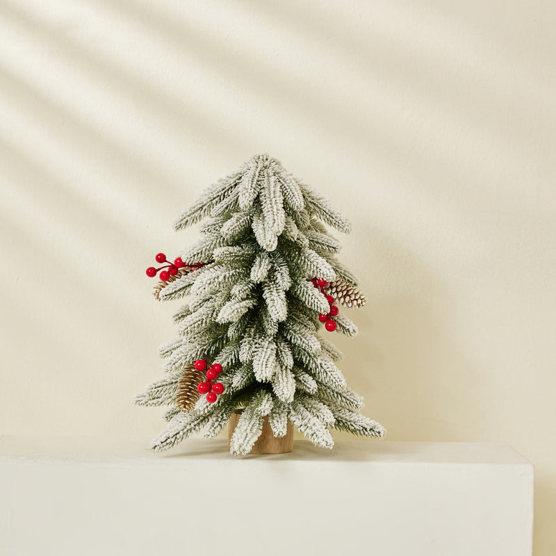 Bulk 15.7" Artificial Christmas Trees with Berries and Pinecones in Pot Wholesale