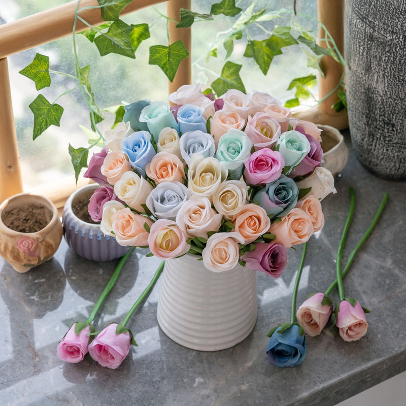 Tiges de mini boutons de rose en vrac pour l'artisanat, la maison, les centres de table de mariage, le bricolage, la vente en gros