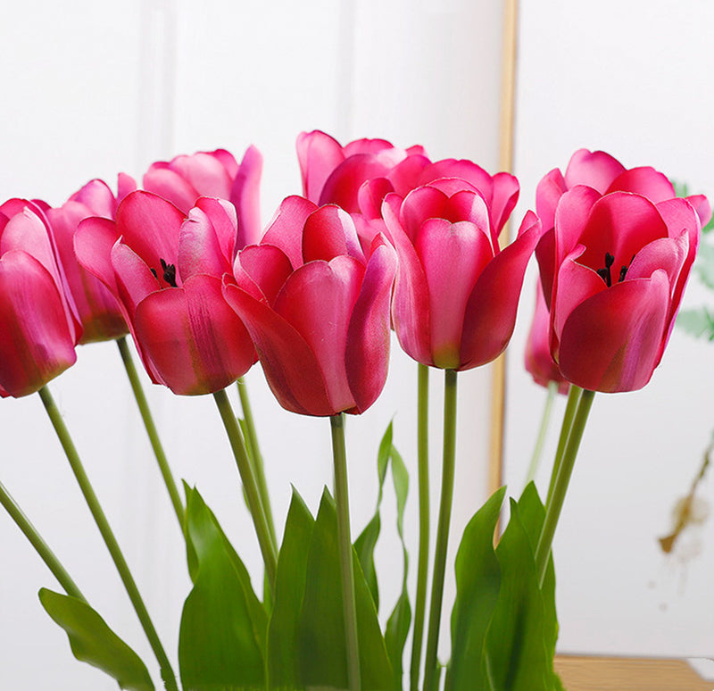 Bulk 12pcs 19" Artificial Smile Tulips Bouquet Silk Tulip Flowers Wholesale