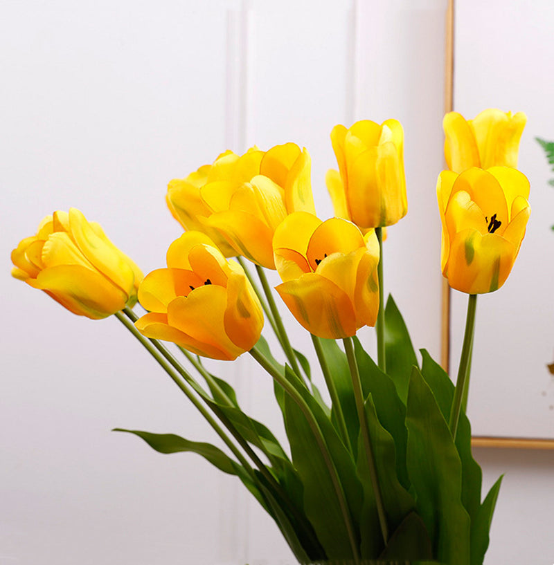 Bulk 12pcs 19" Artificial Smile Tulips Bouquet Silk Tulip Flowers Wholesale