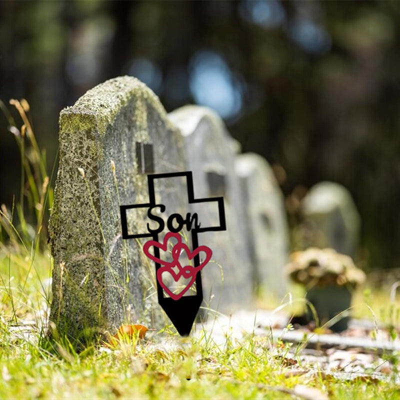 Bulk Cemetery Memorial Cross Stake Memorial Art Commemorative Graveyard Iron Stake Wholesale