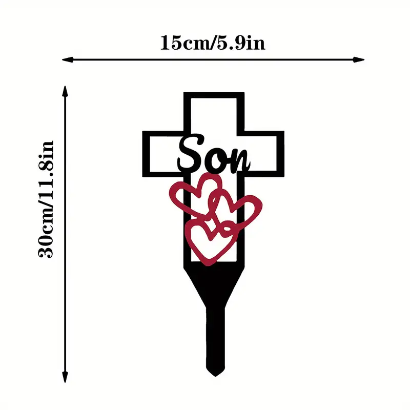 Bulk Cemetery Memorial Cross Stake Memorial Art Commemorative Graveyard Iron Stake Wholesale