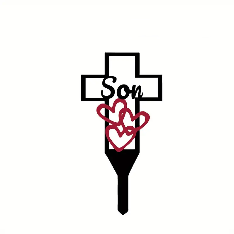 Bulk Cemetery Memorial Cross Stake Memorial Art Commemorative Graveyard Iron Stake Wholesale