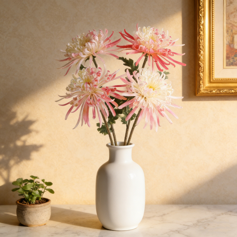 Premium 28.3" Real Touch Spide Mum - Lifelike Floral Arrangements for Weddings & Home Decor