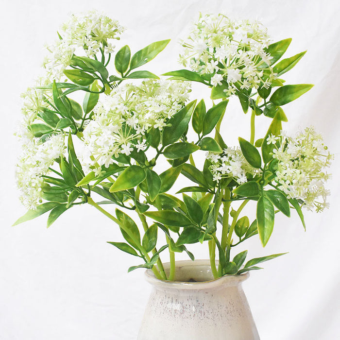 A granel 22.8 "Spiraea Flores blancas Tallos Aerosol Arreglos florales de seda al por mayor