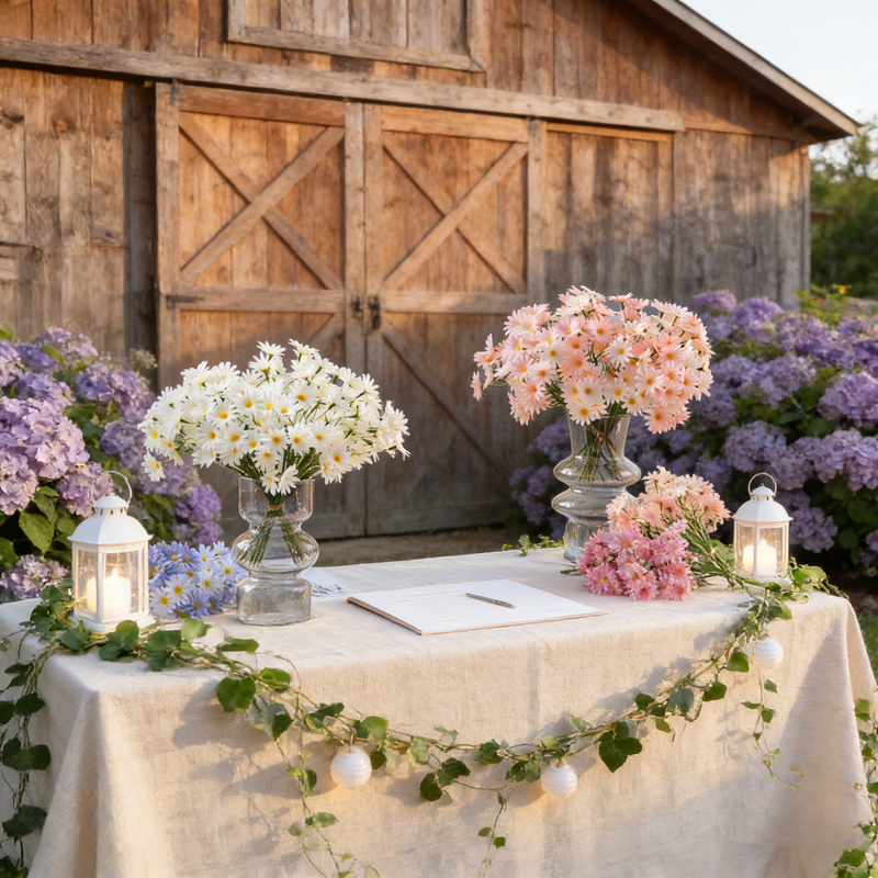 Bulk 10.6" Daisy Stems Lifelike Silk Floral Arrangements for Weddings Crafts DIY Wholesale