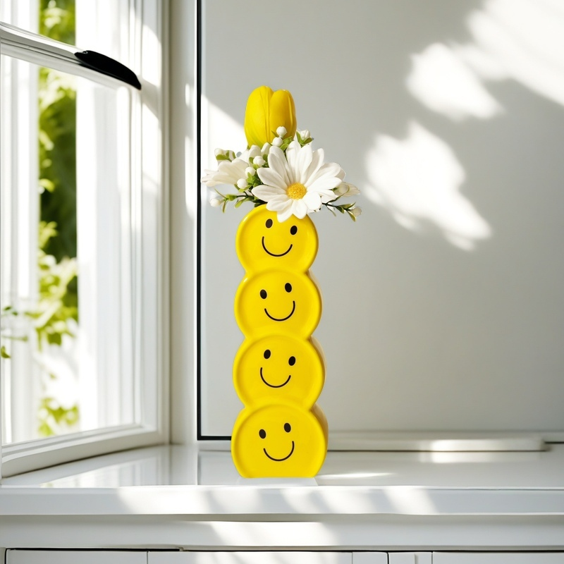 Be Happy Spring Bouquet with Tulip And Daisy Happy Floral Arrangement