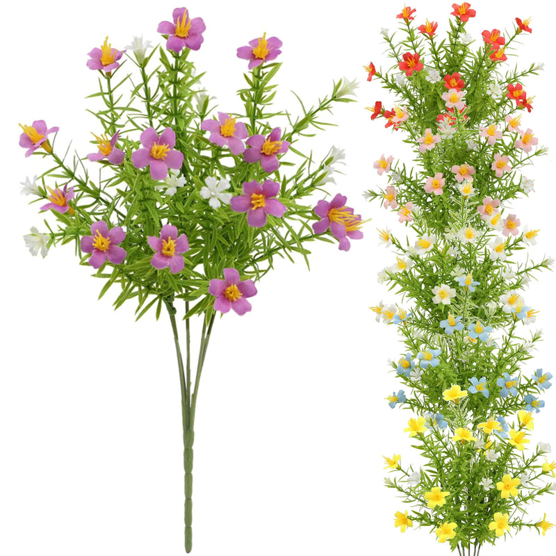 Bulk 6 Bundles Artificial Spring Flowers for Outdoors UV Resistant Flowers Wholesale