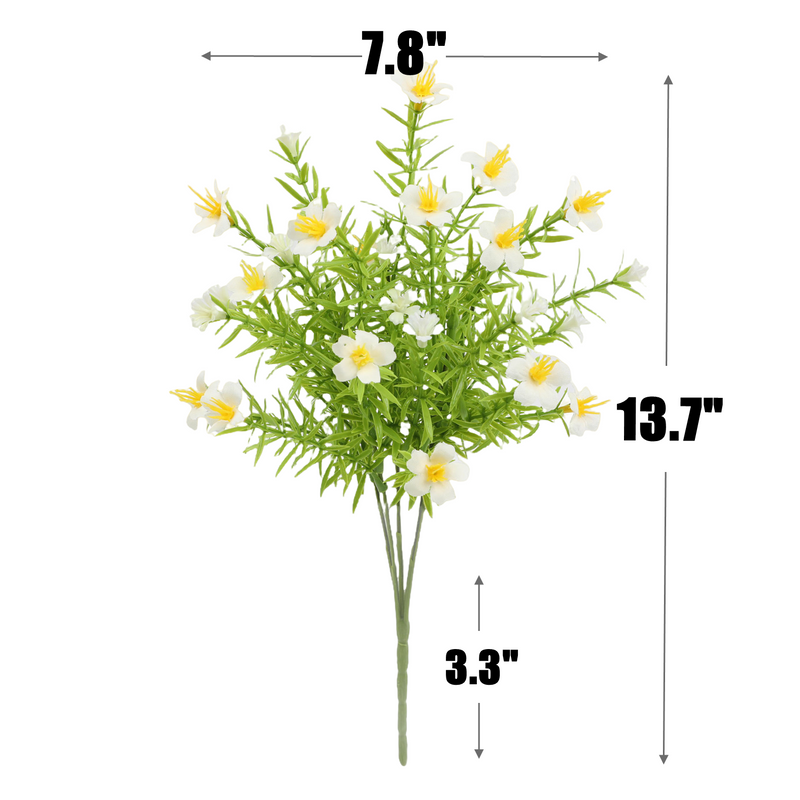 Bulk 6 Bundles Artificial Spring Flowers for Outdoors UV Resistant Flowers Wholesale