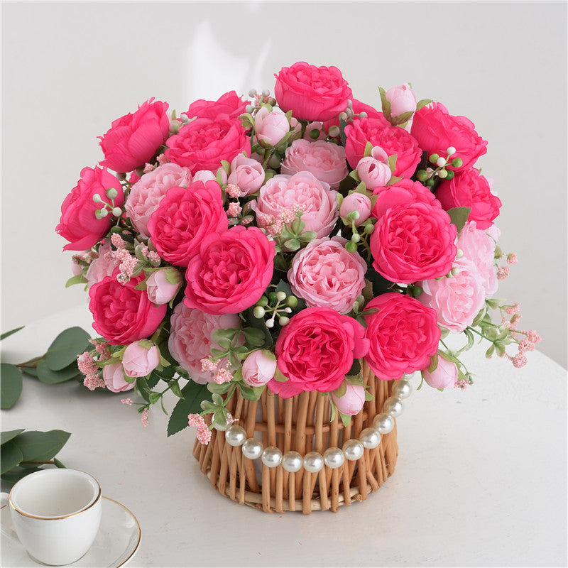 Bulk 11.8" Small Spring Peony Bush Bouquet Flower Arrangements Wholesale